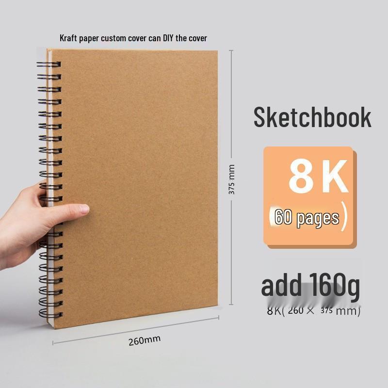 Compact Thickened Hardcover Spiral Sketchbook for Art & Primary Students, 32k Quick Sketch Drawing Book.