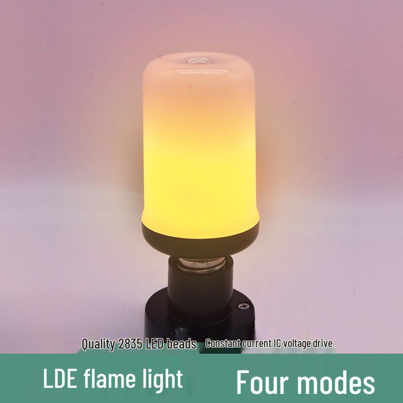 LED Flame Light: Simulated Flickering Flame Bulb for Christmas Atmosphere, Black Background