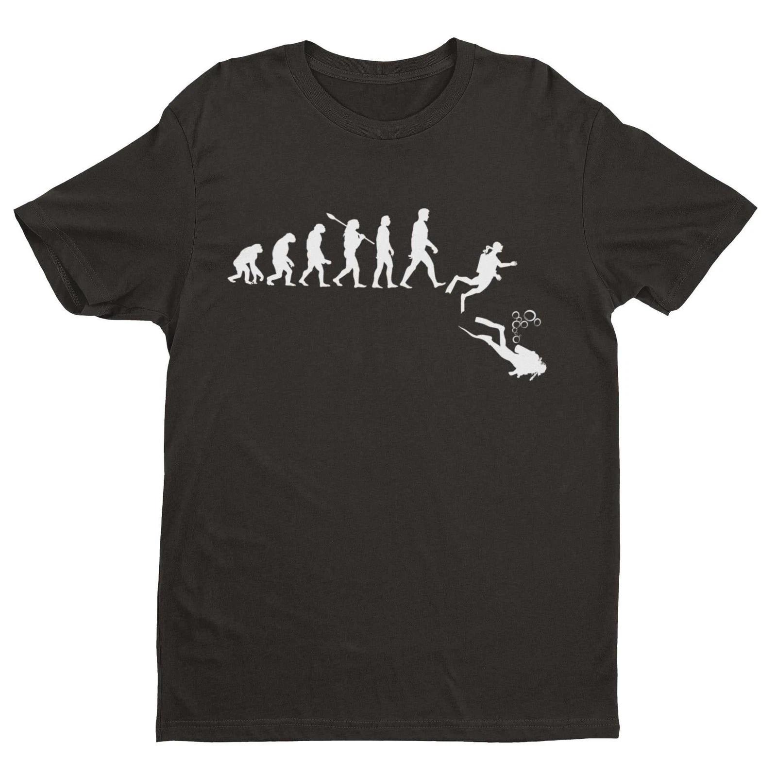 EVOLUTION OF SCUBA DIVING T Shirt Gift For Diver Darwin Ape To Man Evo Design S