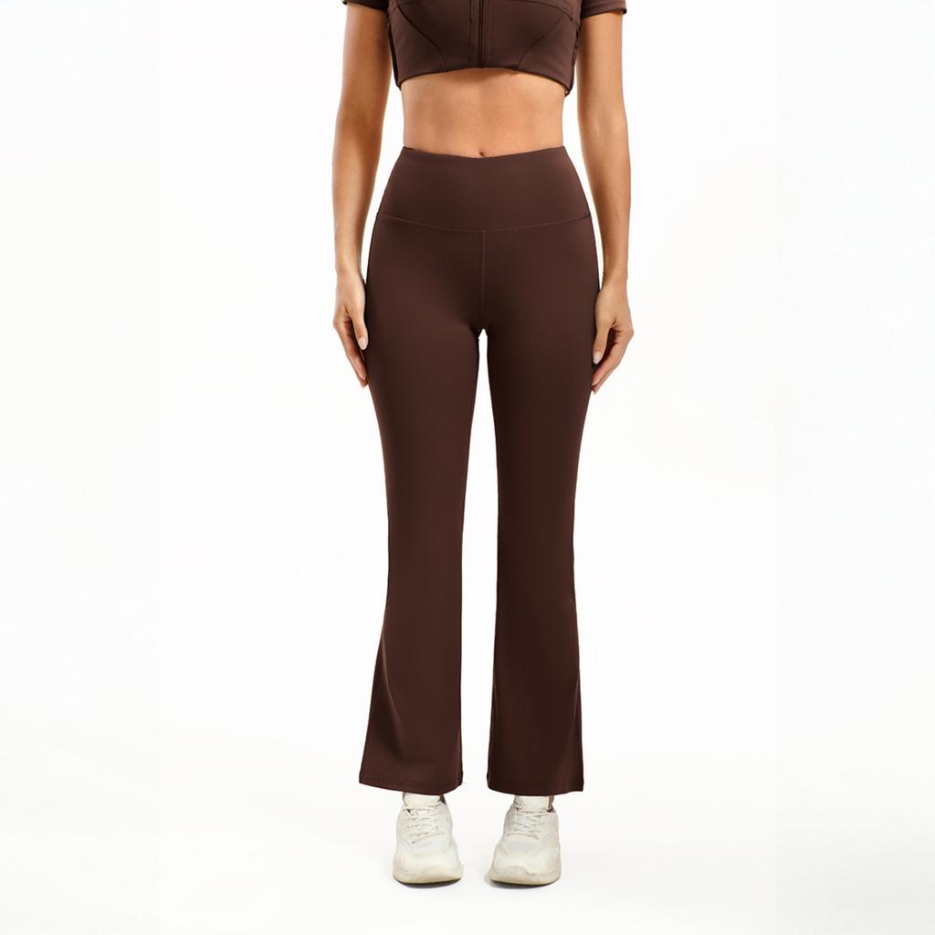 Women's -Color High-Waisted Flared Pants — Butt-Lifting Fitness, Dance, And Sportswear