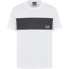 EA7 SS24 Color Block Letter Print Crew Neck Short Sleeve T-Shirt Men Tops White 6DPT47-PJTJZ-1100