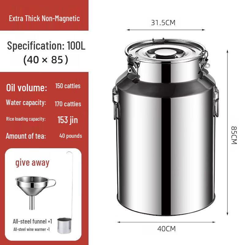 Xihe 5L Food Grade Stainless Steel Sealed Storage Container