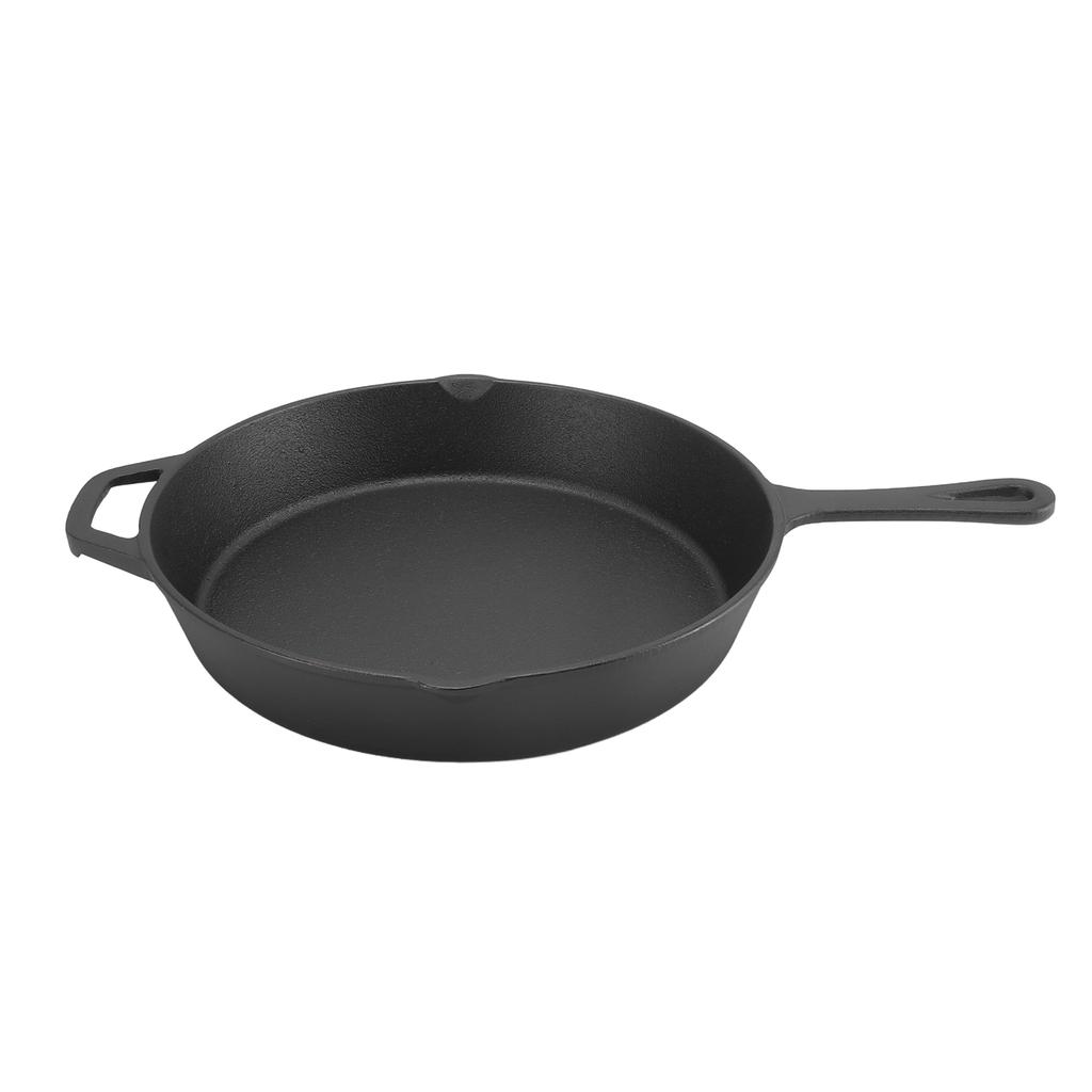 Frying Pan Cast Iron Skillet Uncoated Kitchen Fry Pan Grill Cookware for Indoor Outdoor Camping