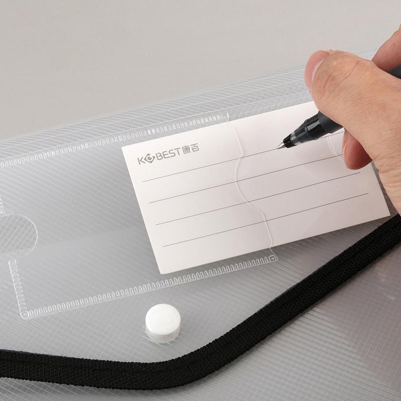 Large Capacity Waterproof File Transparent A4 Folder Press Button Plastic Data Document Bag Storage Office Supplies