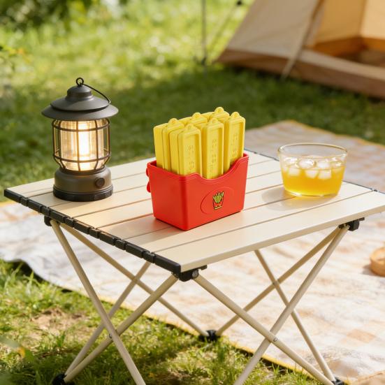 1 Set Silicone Ice Pop Mold with Suction Cup French Fries Shaped Ice Cube Tray for Freezer Easy-Release BPA-Free Fun Summer DIY for Homemade Popsicles