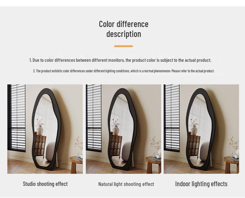 Senfu Ultra-Clear Irregular Full-Length Mirror, Wall-Mounted, Explosion-Proof for Home & Bedroom Use
