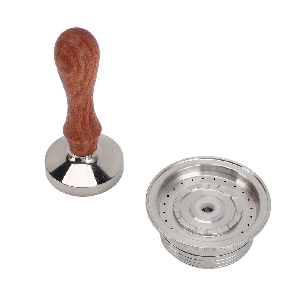 Reusable Coffee Capsule 304 Stainless Steel Refillable Coffee Filter Pod with Tamper Brush and Spoon for Coffee Makers