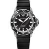 Diver Men's Automatic Mechanical Watch AR60078 with Black Dial and Black Silicone/Rubber Strap
