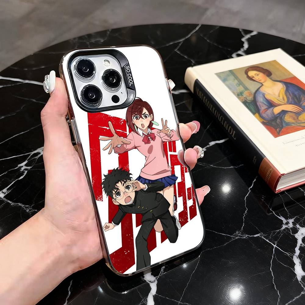D-Dandadan M-Momoi Ayase Ken Takakura Phone Case For iPhone 17,16,15,14,13,12,11 Plus,Pro Max,Colored Silver Plated Inside Cover