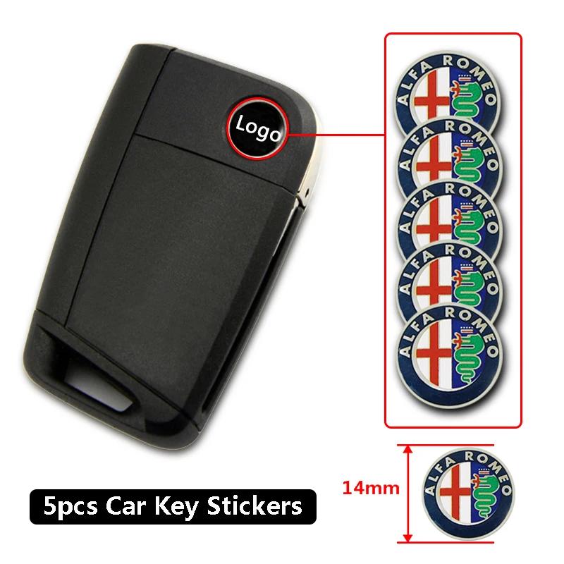 Car Stickers For Alfa Romeo 5/10Pcs Car Key Badge Sticker For Alfa Romeo 156 159 147 4C 8C 166 Giulia Giulietta Mito Stelvio Spi