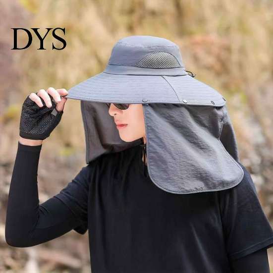Versatile Sun Hat for Camping with Neck Flap, Breathable Wide Brim Fishing Hat, Summer Comfortable Cotton UV Protection Men Women Hiking Mountain