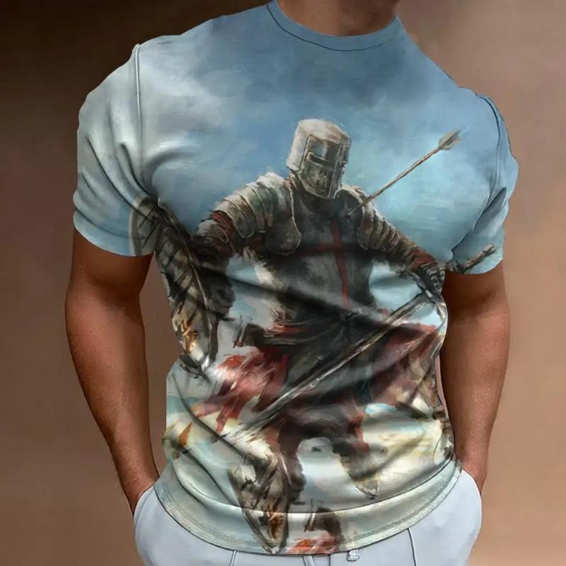 3d Printed T-Shirt For Men Retro Men's T-Shirt Fashion Men Oversized Short Sleeved Tees Quick Dry Sports Shirt