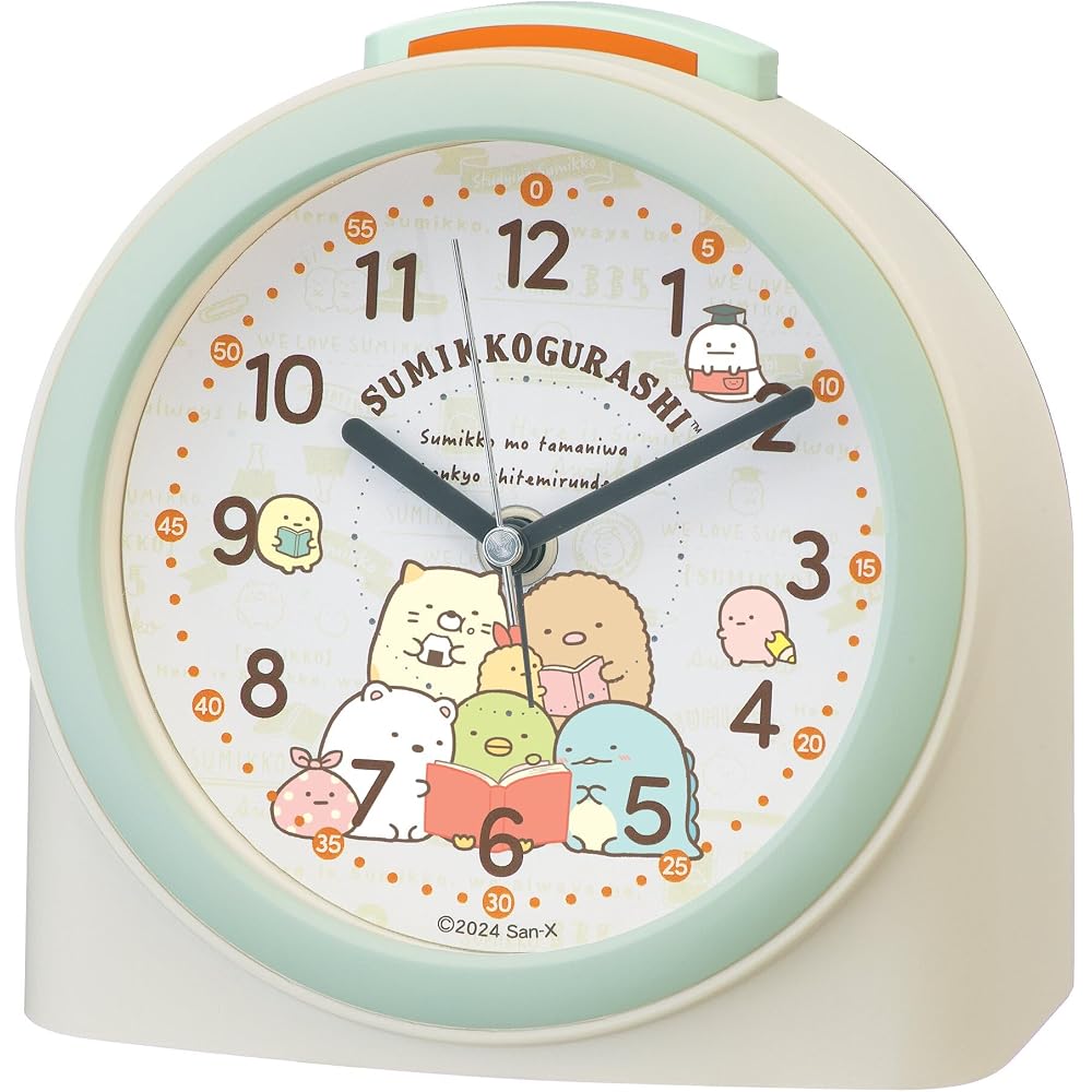 Seiko Clock Alarm Clock, Table Clock, Quartz Clock, Character Design, Sumikko Gurashi, Ivory, 125 x 125 x 73 mm, CQ167C