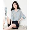Solid Color Simple Collared Shirt Loose Casual Versatile Top