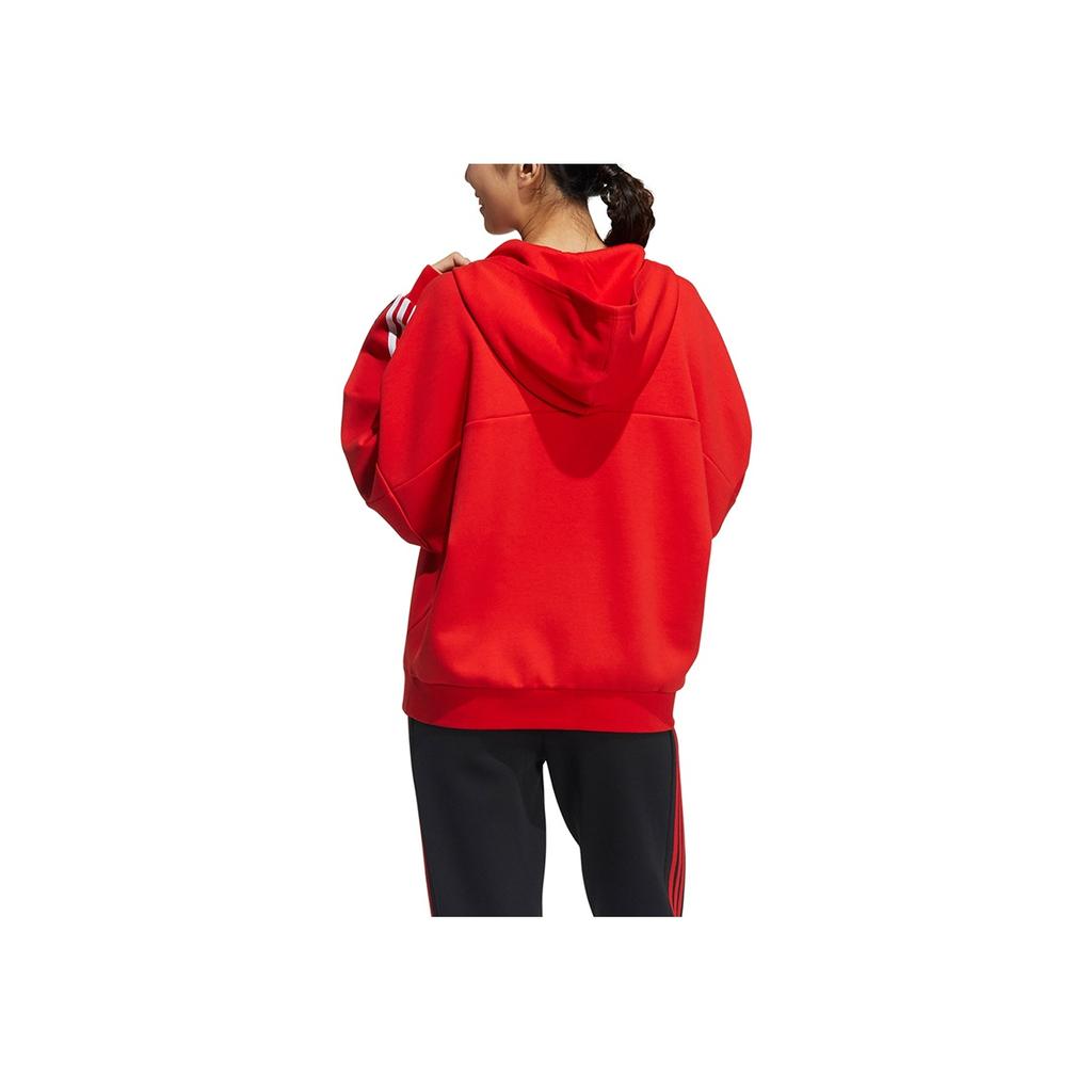 Adidas Neo Cny Series Bluza sportowa z kapturem zapinana na pół zamek Damskie Bluzy Jaskrawoczerwony GP5752