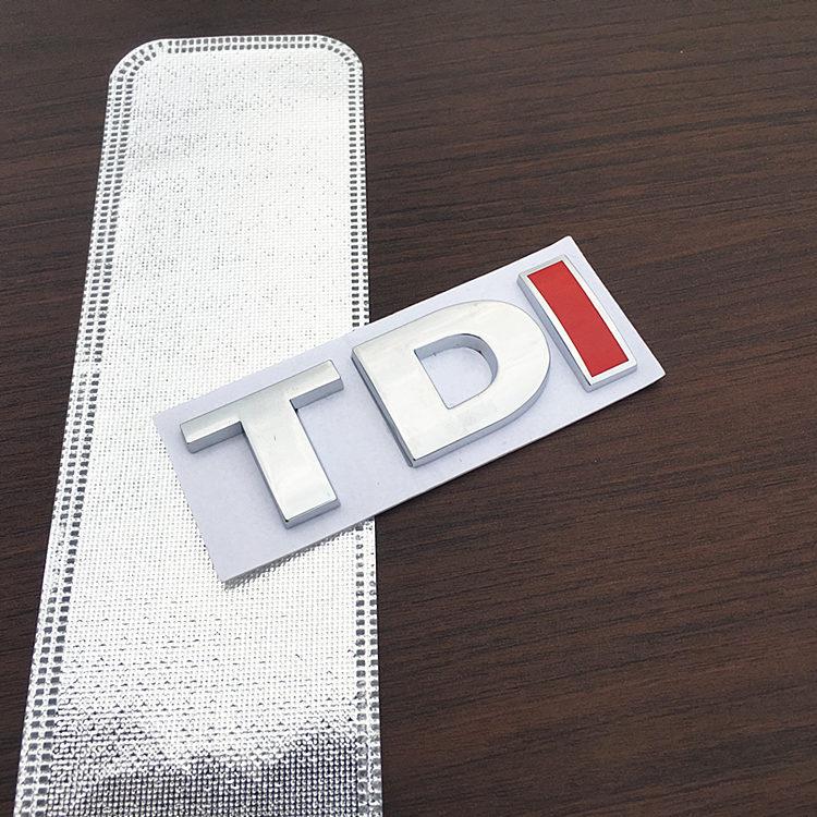 Volkswagen TDI 3D Metalowa Naklejka z Emblematem na Bagażnik - Modyfikacja i Dekoracja Karoserii Samochodu.