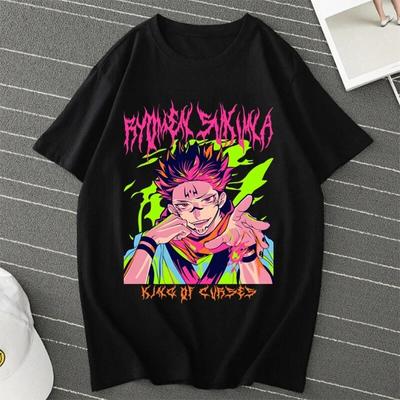 T-shirt Anime Chaud Jujutsu Kaisen Ryomen Sukuna Femme Ample Décontracté Femme Manches Courtes Col Rond Mode Harajuku Y2k T-shirt Haut