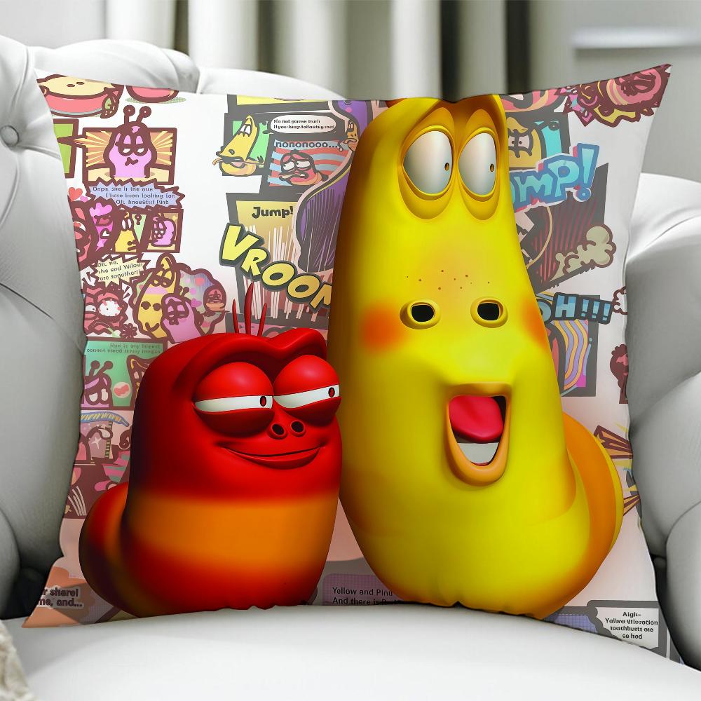 Funny Cartoon LLarva Cushion Cover Birthday Anniversary Gifts Double Sided Printed Zipper Cushion Cover Soft Skin Bedding