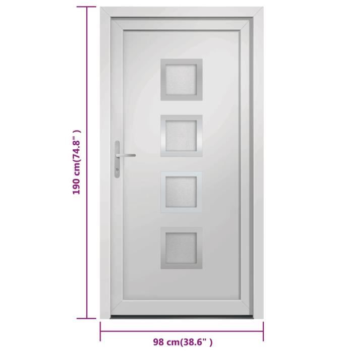 VidaXL Front Door White 98x190 Cm PVC 3187838