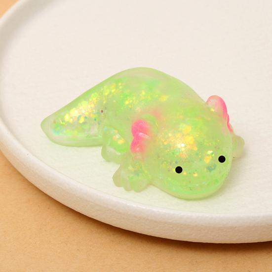 Mini Glitter Salamander Squeeze Toy Stress Relief Lying Salamander Sensory Toy Decompression Clear Animal Fidget Toy