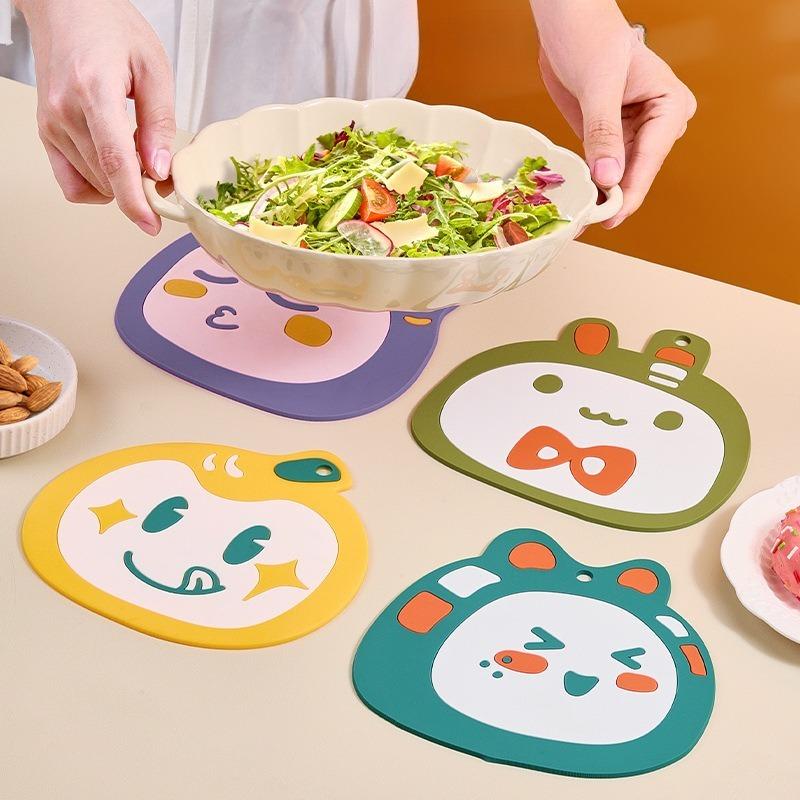 Tableware Insulation Mat Non-slip Cartoon Nordic Thickened Anti-scalding Durable Household Placemat Dish Plate Coaster Bowl Mat