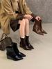 Slope Heel High Heel Short Boots 2025 New Autumn and Winter Pointed Elastic Thin Boots Brown Retro Versatile Martin Boots Women
