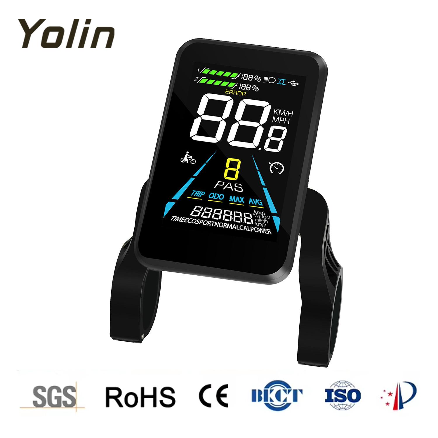 Yolin YL-81F High Quality Waterproof 36V-52V Electric Bike LCD Display Smart Riding Controller Ebike Accessories чёрный