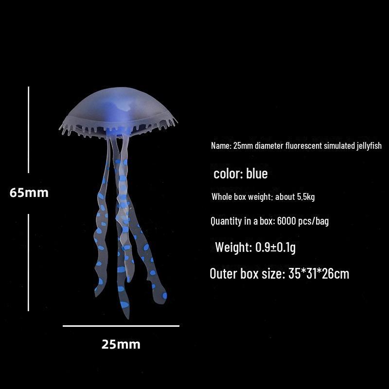 Mini Luminous Silicone Jellyfish for Aquarium Decoration