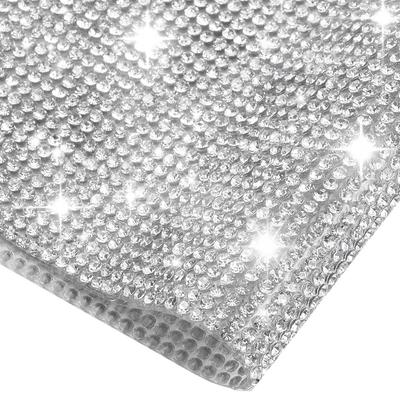 Bling Kristall Bilinteriör Klistermärke Ark Självhäftande Diamant Strass Wraps Trim Dekaler Film för DIY Hantverk Bildekor