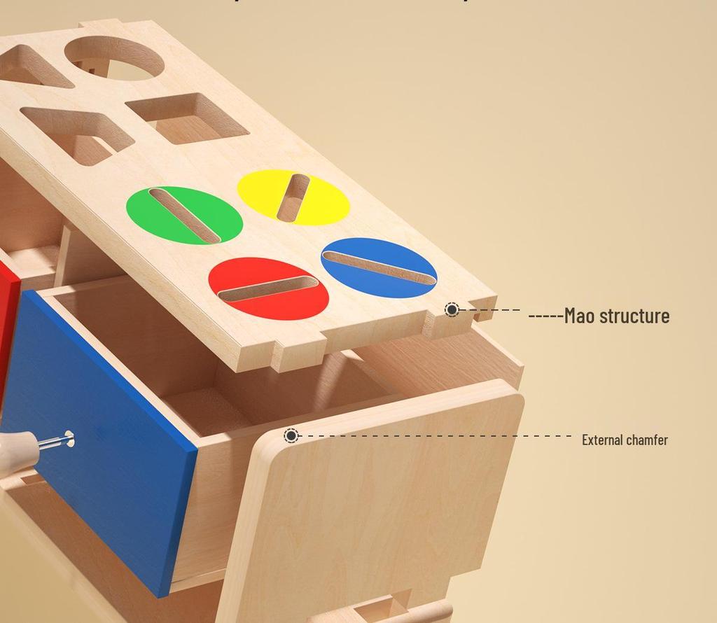 Montessori Münzbox: Baby Feinmotorik, Farbsortier-, Formerkennungsspielzeug für 1-2 Jahre