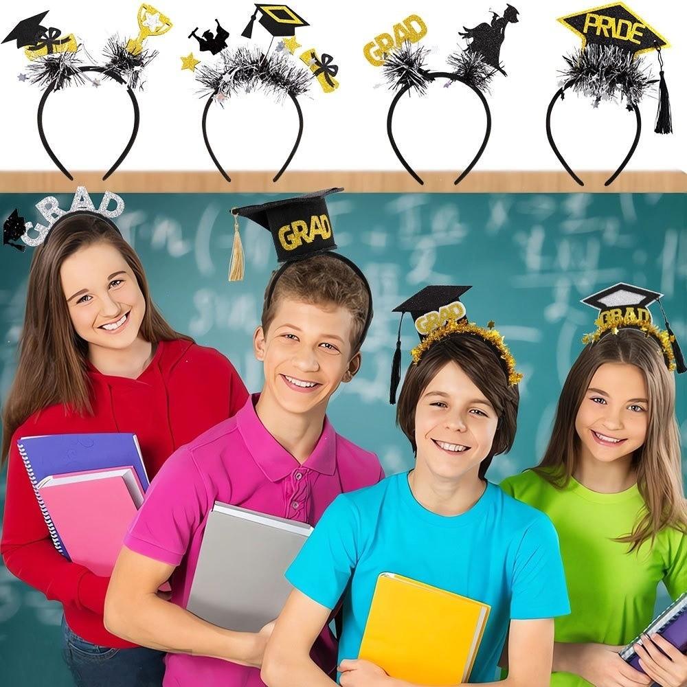Non-slip Graduation Headband Celebrate Doctor Hat Hair Hoop Elementary School