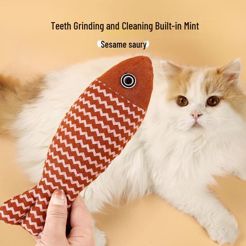 Sanhe Pet Linen Fish Self-Entertaining Cat Toy