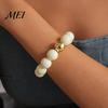 Female Bracelet Beaded Jewelry for Women, Acrylic Big Beads Choker Necklace, Round Stretch Bracelet, Summer Retro Accessory Necklace
