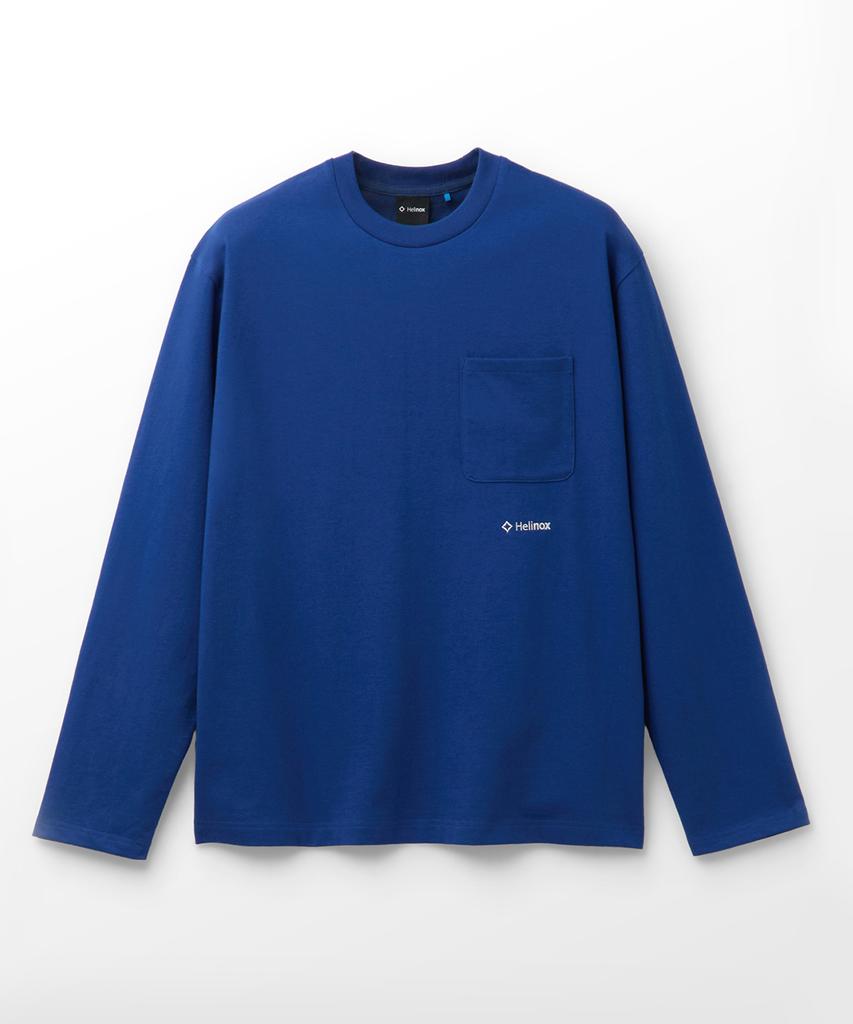 Hellinogseuweeo Pocket Long Sleeve T-Shirt_Blue
