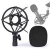 SUNMON ATR2100x-USB Microphone Shock Mount Holder with Foam Wind Screen Pop Filter Vibration Noise Absorption Compatible with ATR2100x-USB and