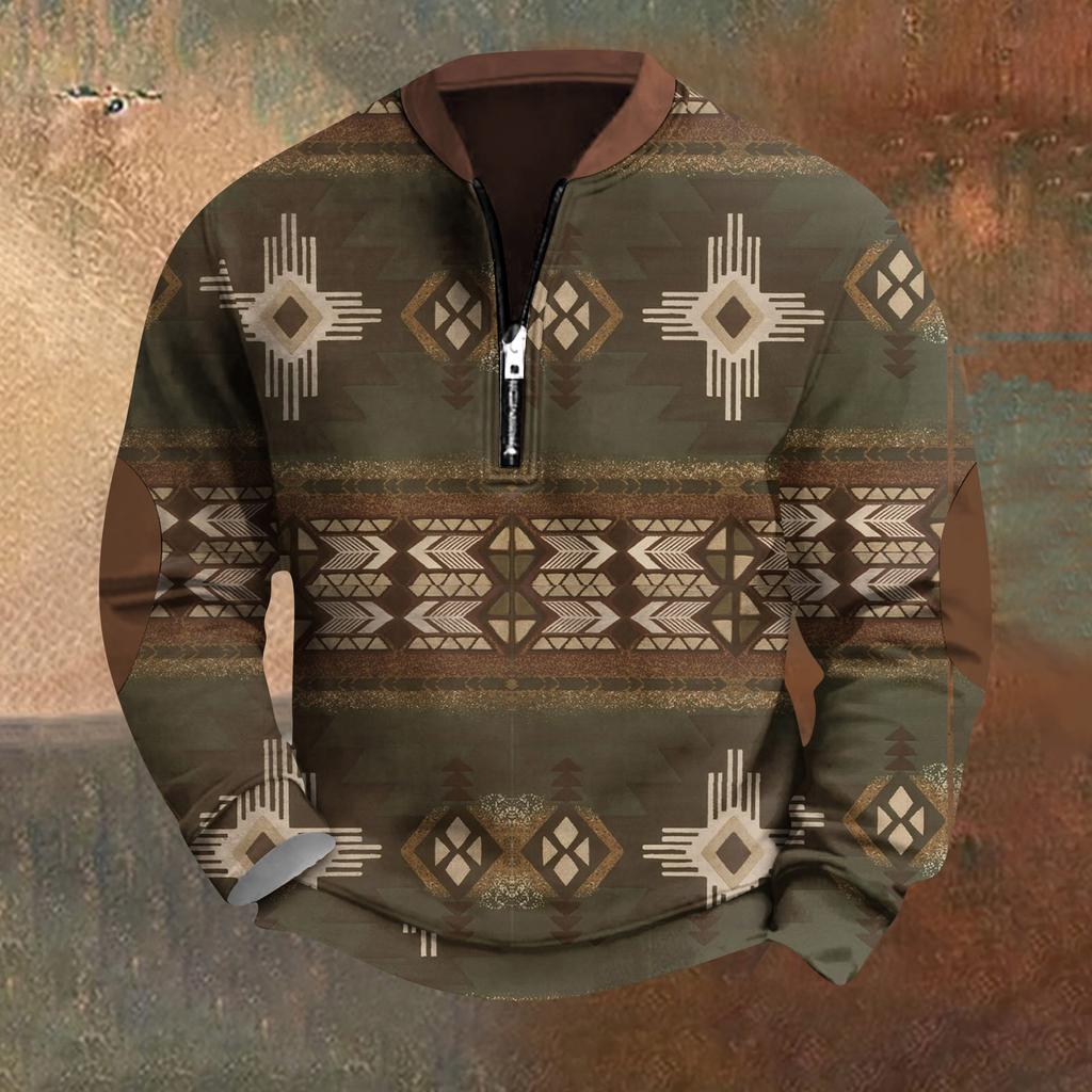 Men's Retro Casual Gradient Printed Sweatshirt
