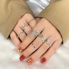 2024 Snake Rose Ring Set 7-piece Irregular Trend Fashion Cute Ring Ladies Girl Jewelry