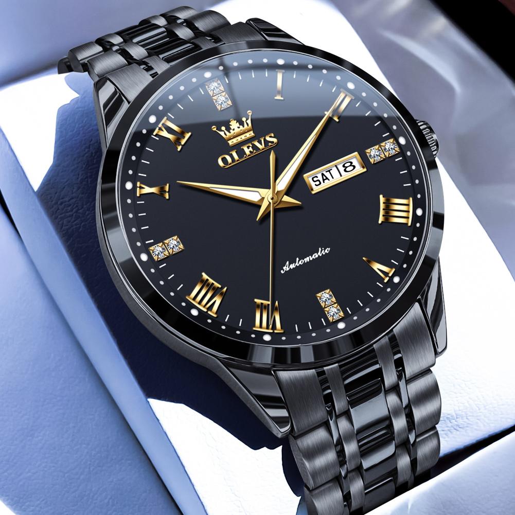 OLEVS Montres Homme Dorées Business Marque Supérieure Luxe Automatique Mécanique Pour Hommes Étanche Date Heure Montre de Sport Relogio