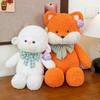 Teddy Bowknot Plaid Bear Sheep Fox Rabbit Plush Toy Stuffed Animal Gift Doll