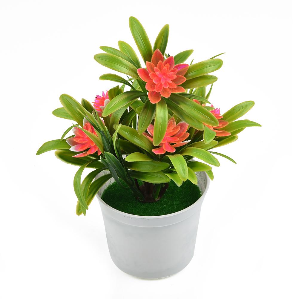 Imitation Bonsai Desk Decor, Fake for Lotus Artificial Flowers, Outdoor Plant Pot, Home and Office Decoration, Gift