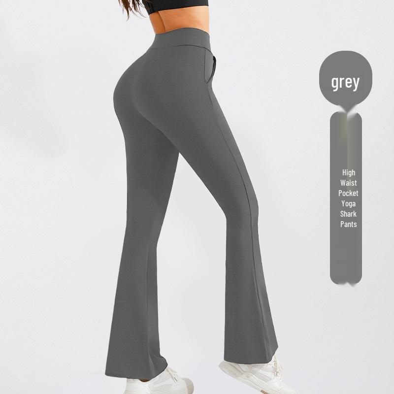 Pantalon de yoga amincissant taille haute micro-évasé pour femme – Style européen et américain élastique