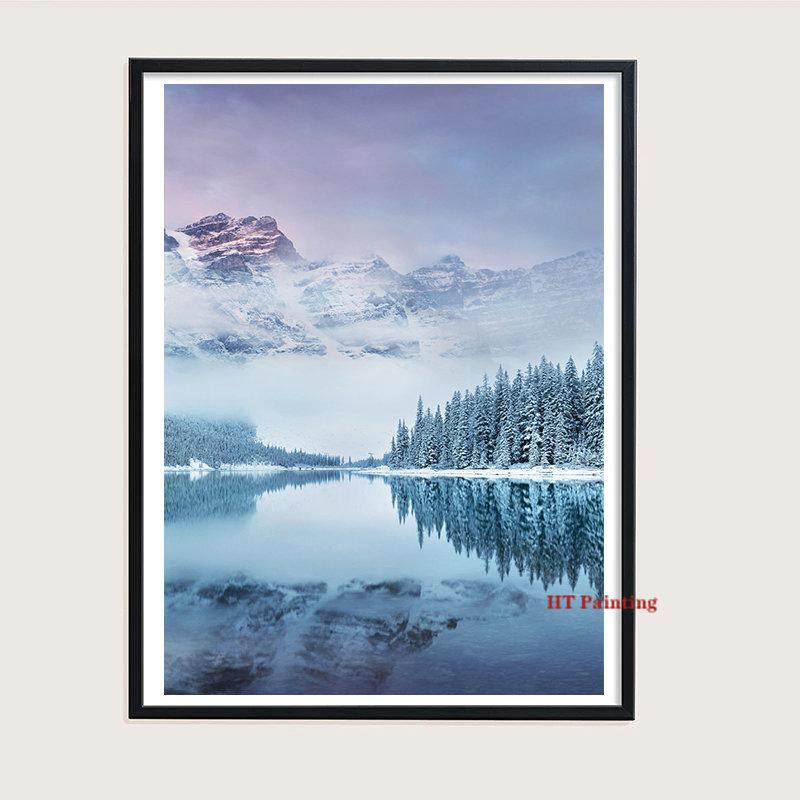 

Триптих принты зимний горный закат озеро пейзаж фото постер холст живопись природа пейзаж настенные художественные фотографии домашний декор 50x80cm No Framed