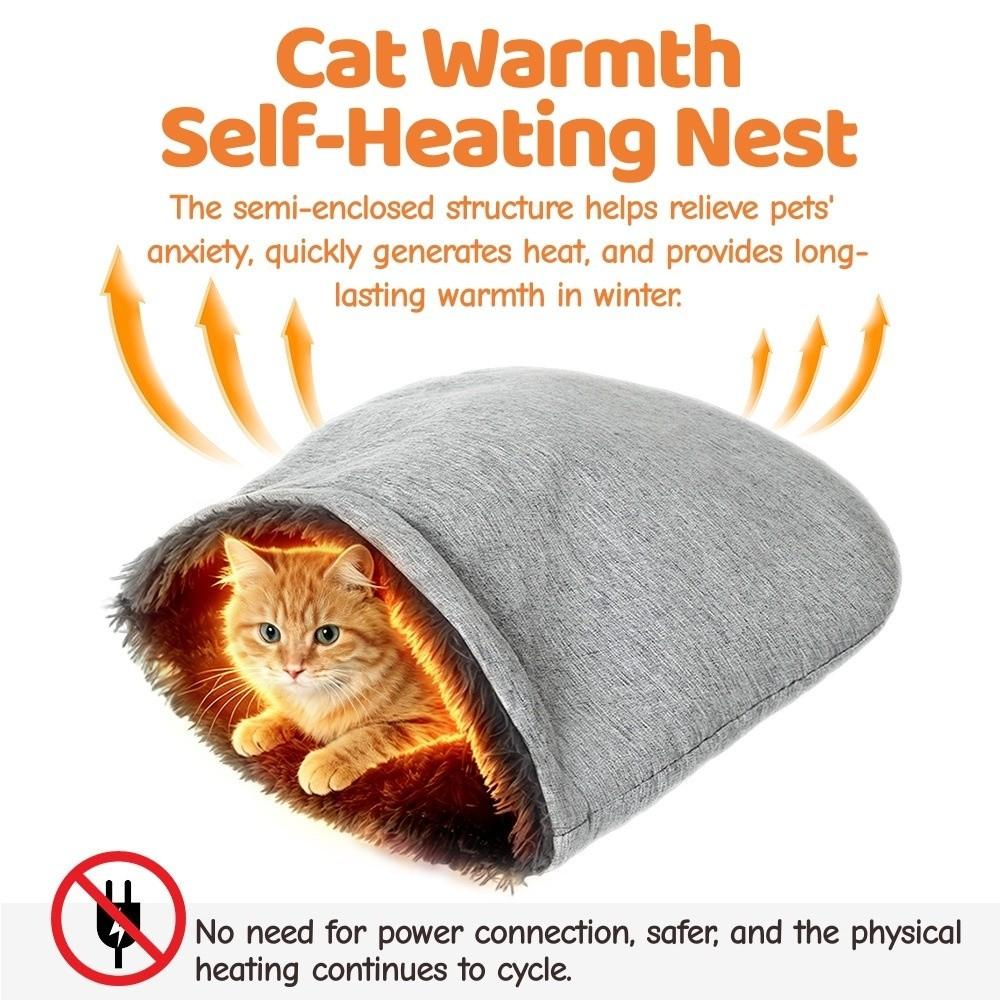 Soft Self Heating Cat Bed Warm Dog Thermal Nest Cave-style Pet Sleeping Mat Winter