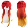Red Wig, Long Full Wig, Anime Character Cosplay, Disguise, Heat-Resistant Wig, Cosplay Accessory, with Net, for Comic Market Events, Halloween,