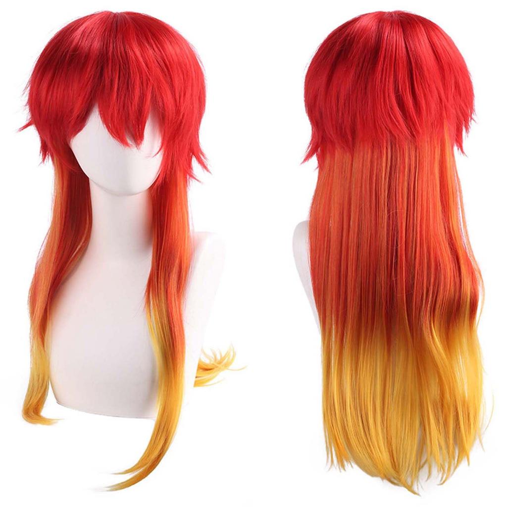 Red Wig, Long Full Wig, Anime Character Cosplay, Disguise, Heat-Resistant Wig, Cosplay Accessory, with Net, for Comic Market Events, Halloween,