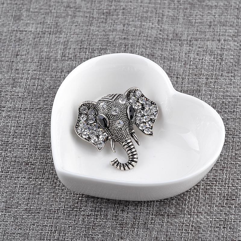 Vintage Alloy Shining Crystal Elephant Brooch Pin Fashion Pin Jewelry Unisex Gift