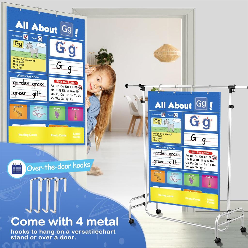 Alphabet Learning Pocket Chart Educational Toy Kids Classroom Teaching Aid Interactive Learning Tool for Preschool Kindergarten