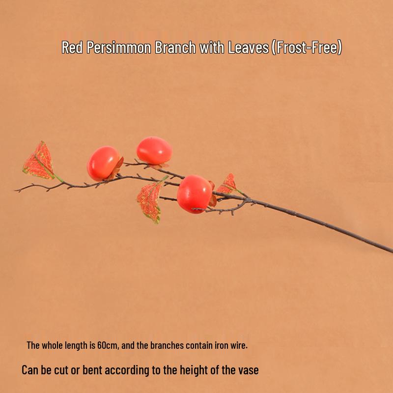 Persimmon Ruyi Ornament: Artificial Persimmon Tree Branches for Home or Hotel Decoration