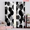 2pcs,2D Plane Printing Creative Curtains Black and White Circles Versatile 100% Polyester (without Rod) Versatile All Use for