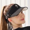 J.JANE Lace Pearl Ribbon Sun Cap (Black)